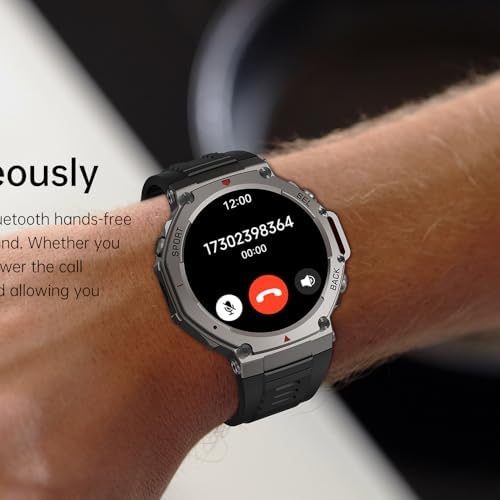 Sekoda GPS Sports Smartwatch para Hombres, Reloj Inteligente con Llamadas Bluetooth y Notificaciones de Whatsapp (Nero)
