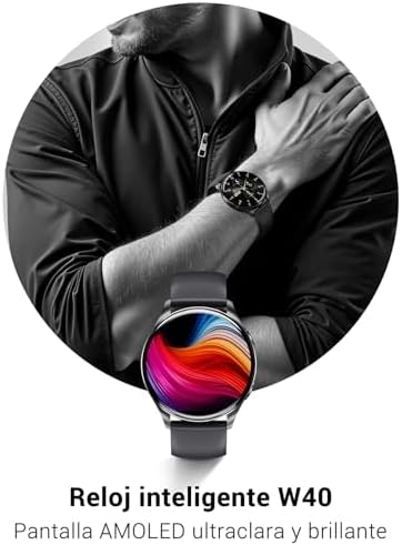 IOWODO Reloj Inteligente para Hombre - Smartwatch 1.43" AMOLED con Llamadas Bluetooth, Monitor Cardíaco 24h, SpO2, Sueño