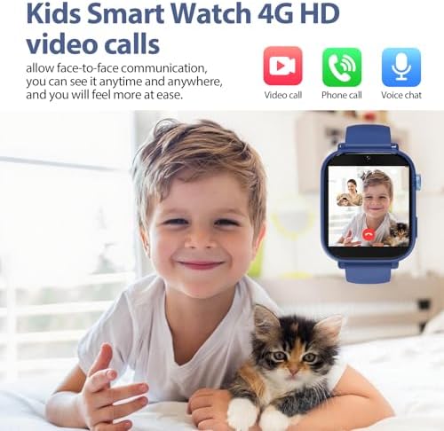 4G Reloj Inteligente Niño con GPS y Chat de Voz, Regalo para Niños de 4 a 12 años (Azul)  
4G Reloj Inteligente Niño con