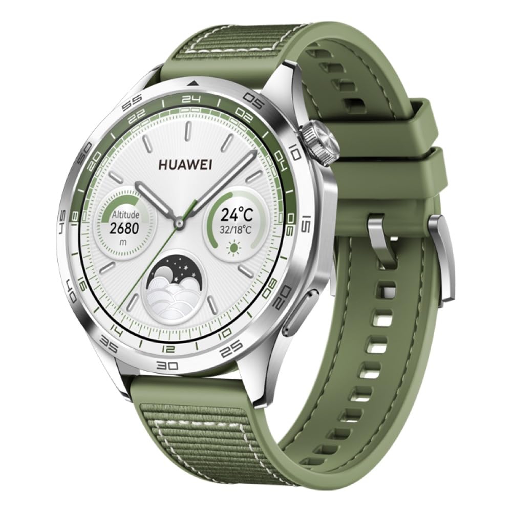Huawei Watch GT 4 46mm Smartwatch Verde, 2 semanas de batería, seguimiento profesional de salud, GPS, para deportistas, 