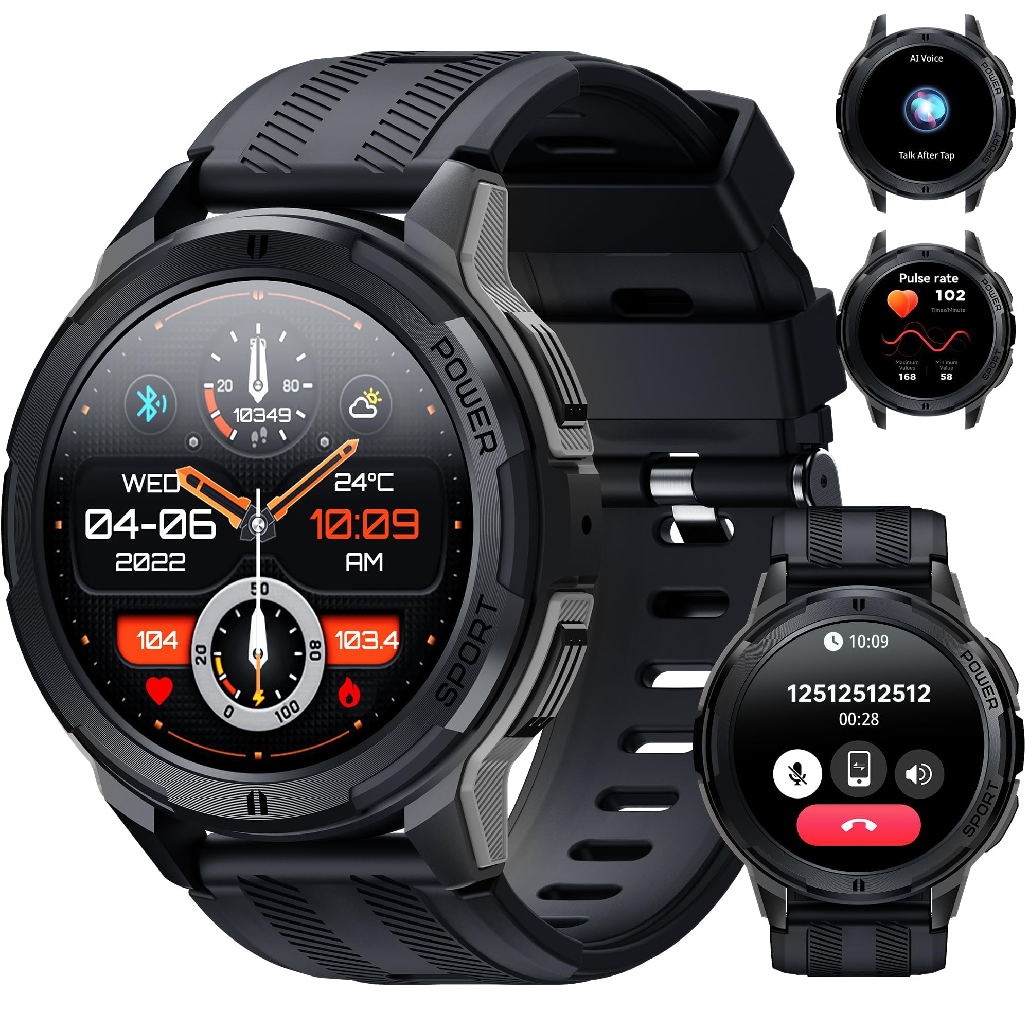 OUKITEL Smartwatch Hombre AMOLED Impermeable con Llamadas Bluetooth